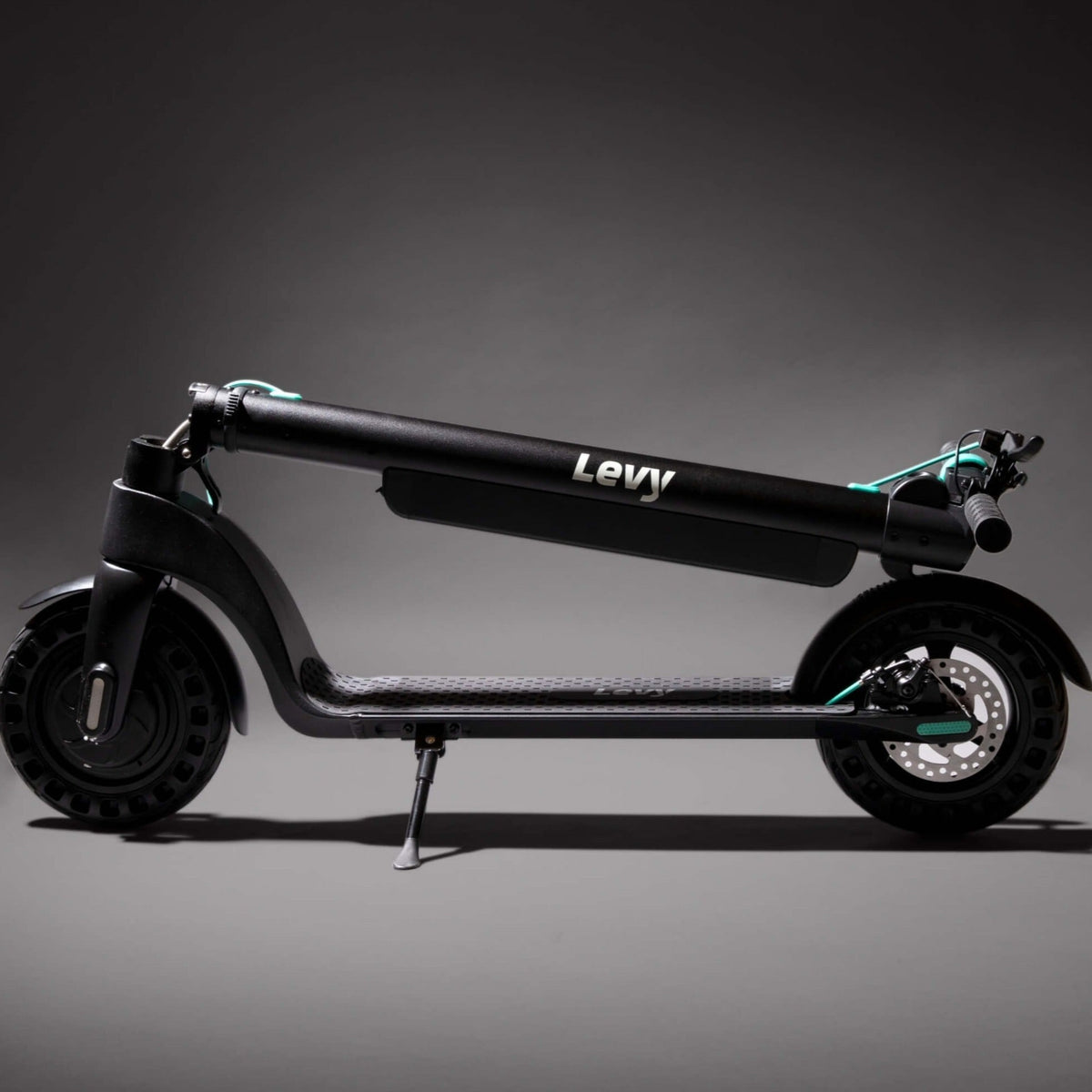 The Levy Plus Electric Scooter - Green 10 Tubed Tires 10.0AH Removable Battery