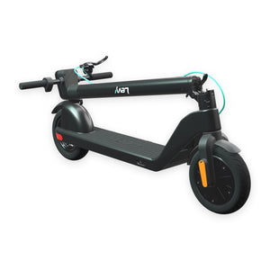 Levy Max electric scooter folded for carrying