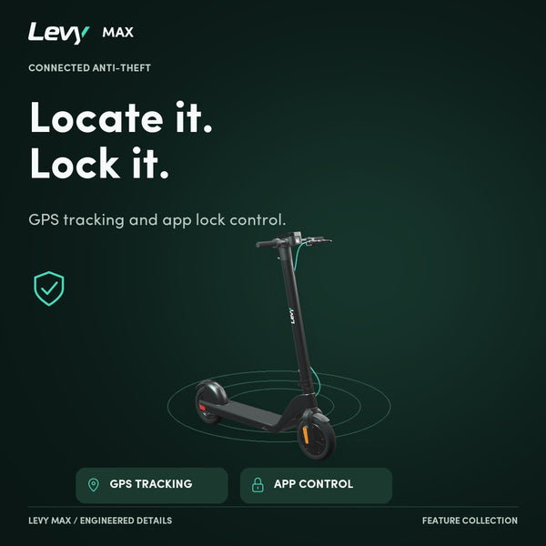 Levy Max connected anti-theft: GPS tracking and app lock control