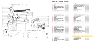 Frame Set exploded diagram + parts key — ES400A REAR BRAKE CABLE HOUSING highlighted (OKAI ES400)