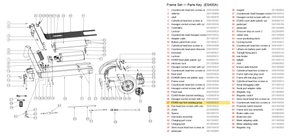 Frame Set exploded diagram + parts key — ES400A/B REAR FORKS highlighted (OKAI ES400)