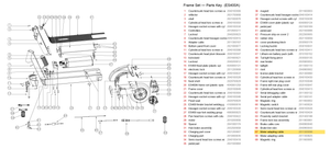 Frame Set exploded diagram + parts key — ES400A/B/800 3 PIN CABLE highlighted (OKAI ES400)