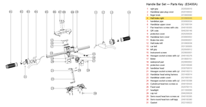 Handlebar Set exploded diagram + parts key — OKAI ES400 Hall Brake Right highlighted (OKAI ES400)