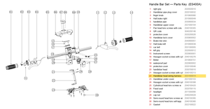 Handlebar Set exploded diagram + parts key — OKAI ES400 Handlebar Head Wiring Harness Bracket highlighted (OKAI ES400)