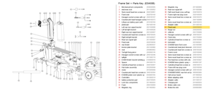 Frame Set exploded diagram + parts key — OKAI ES400 Fixed Seat highlighted (OKAI ES400)