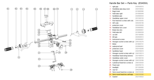 Handlebar Set exploded diagram + parts key — OKAI ES400 Semi-Round Head Torx Self-Tapping Screws with Column highlighted (OKAI ES400)
