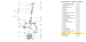 Front Wheel Set exploded diagram + parts key — OKAI ES400 Spacer highlighted (OKAI ES400)