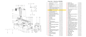 Frame Set exploded diagram + parts key — OKAI ES400 Pedal Pad highlighted (OKAI ES400)