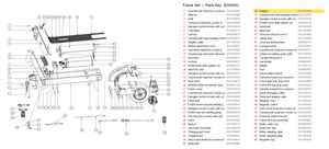 Frame Set exploded diagram + parts key — OKAI ES400 Magnet highlighted (OKAI ES400)