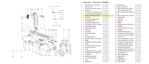 Frame Set exploded diagram + parts key — Swappable Battery for Okai ES400B Fleet Scooter highlighted (OKAI ES400)