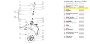 Front Wheel Set exploded diagram + parts key — OKAI ES400 Bead Bowl Set Fixing Set highlighted (OKAI ES400)