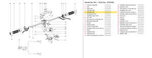 Handlebar Set exploded diagram + parts key — OKAI ES400 Handlebar Pipe highlighted (OKAI ES400)