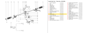 Handlebar Set exploded diagram + parts key — OKAI ES400 Steering Switch highlighted (OKAI ES400)