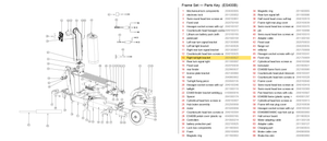 Frame Set exploded diagram + parts key — OKAI ES400 Right Tail Light Bracket highlighted (OKAI ES400)