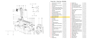 Frame Set exploded diagram + parts key — OKAI ES400 Rear Turn Signal Right highlighted (OKAI ES400)