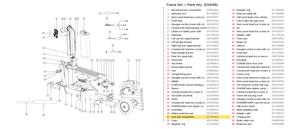 Frame Set exploded diagram + parts key — OKAI ES400 Lock Box Components highlighted (OKAI ES400)