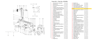 Frame Set exploded diagram + parts key — OKAI ES400 Pin highlighted (OKAI ES400)