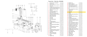 Frame Set exploded diagram + parts key — OKAI ES400 Flange Nut highlighted (OKAI ES400)