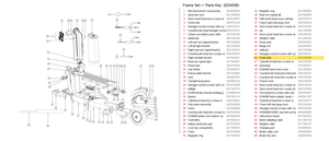 Frame Set exploded diagram + parts key — OKAI ES400 Fixed Strip highlighted (OKAI ES400)