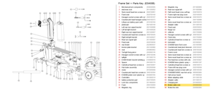 Frame Set exploded diagram + parts key — OKAI ES400 Brake Cable Core highlighted (OKAI ES400)