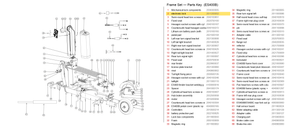 Frame Set exploded diagram + parts key — OKAI ES400B Electronic Lock highlighted (OKAI ES400)