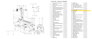 Frame Set exploded diagram + parts key — Okai ES400B Adpator Cable Power highlighted (OKAI ES400)