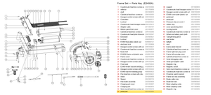Frame Set exploded diagram + parts key — Okai ES400A Deck Pad highlighted (OKAI ES400)