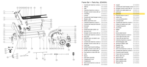Frame Set exploded diagram + parts key — Okai ES400A Deck Pad highlighted (OKAI ES400)