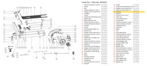 Frame Set exploded diagram + parts key — Okai ES400A Deck Pad highlighted (OKAI ES400)