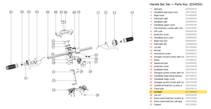 Handlebar Set exploded diagram + parts key — OKAI ES400A Headlight (12V, UL) highlighted (OKAI ES400)