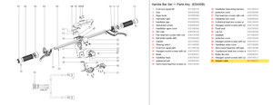Handlebar Set exploded diagram + parts key — OKAI ES400B Adapter Cable (front turn signal, 320mm) highlighted (OKAI ES400)