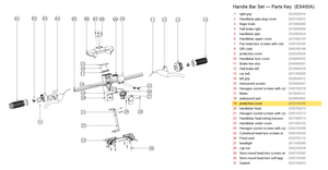 Handlebar Set exploded diagram + parts key — OKAI ES400 Protective Cover (14 × 11.8 × 15.1) highlighted (OKAI ES400)