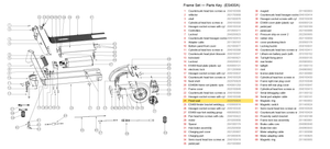 Frame Set exploded diagram + parts key — OKAI ES400A Fixed Seat (124 × 68 × 24.5) highlighted (OKAI ES400)