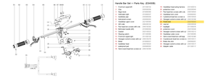Handlebar Set exploded diagram + parts key — OKAI ES400B Fixed Seat (67 × 47 × 60) highlighted (OKAI ES400)