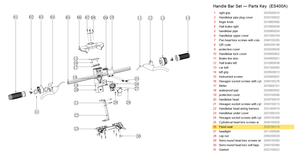 Handlebar Set exploded diagram + parts key — OKAI ES400A Headlight Fixed Seat (67 × 47 × 60) highlighted (OKAI ES400)