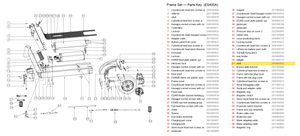 Frame Set exploded diagram + parts key — OKAI ES400 Rivet (2.8 × 10) highlighted (OKAI ES400)