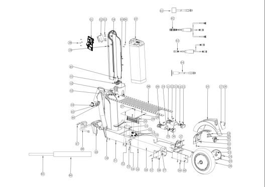 OKAI Tail light fixing piece - SKU 2030500135 - assembly reference