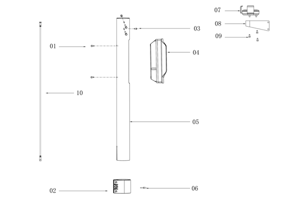 OKAI Wireless charging bracket - SKU 2031400019 - assembly reference