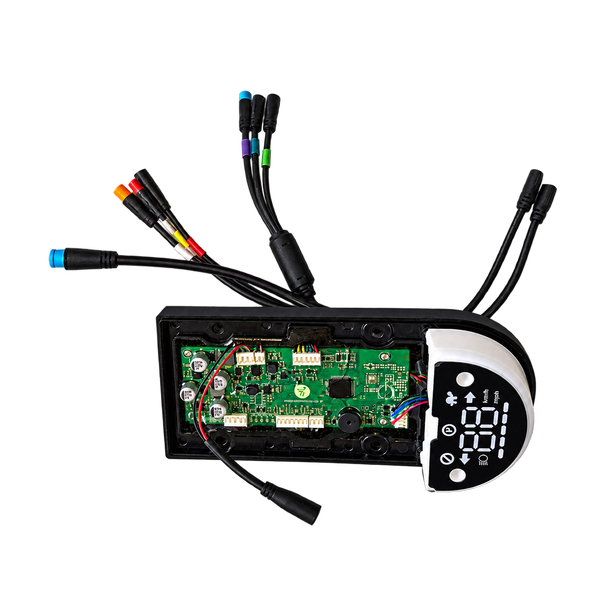 Segway Max Plus X (2.4) LCD display assembly and wiring, background removed